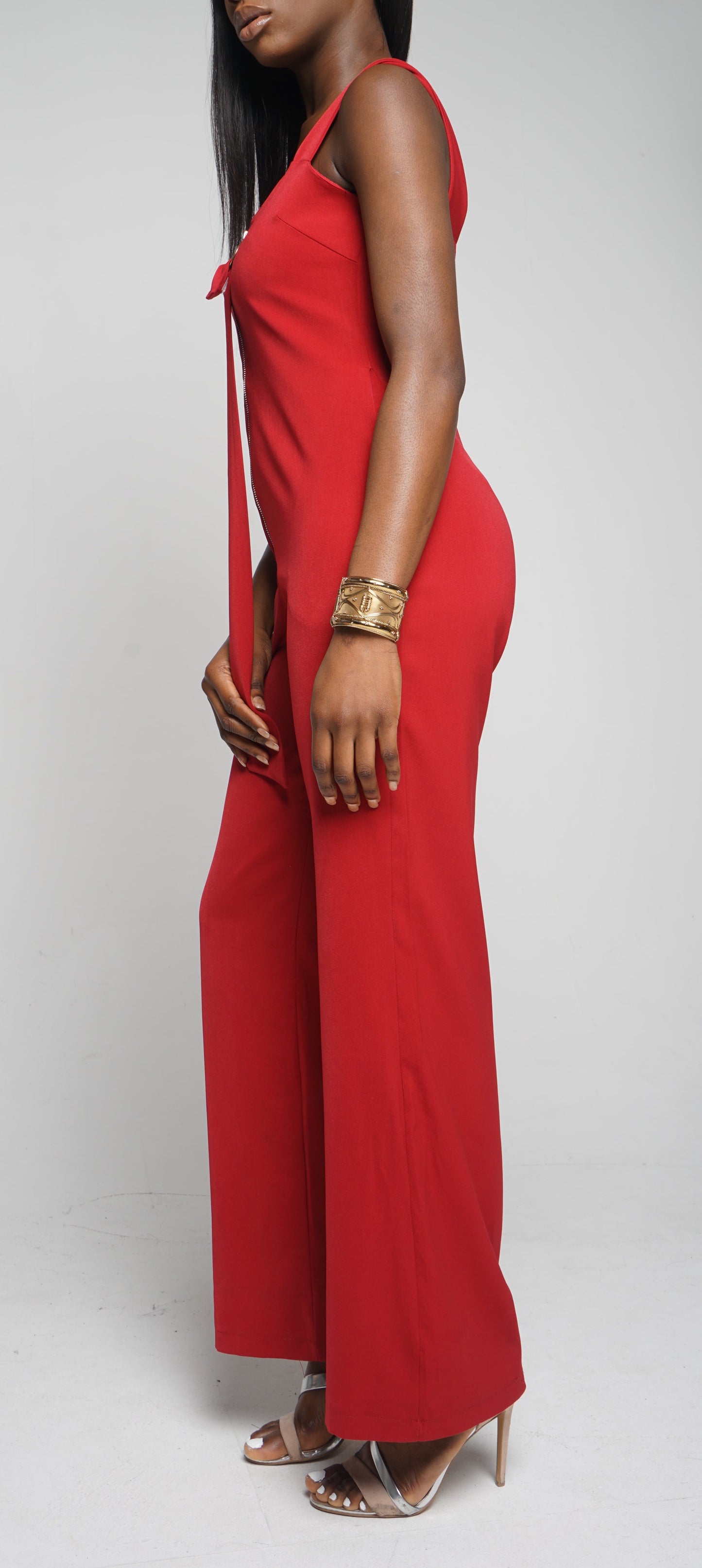 Madison Sweetheart Front Zip Jumpsuit
