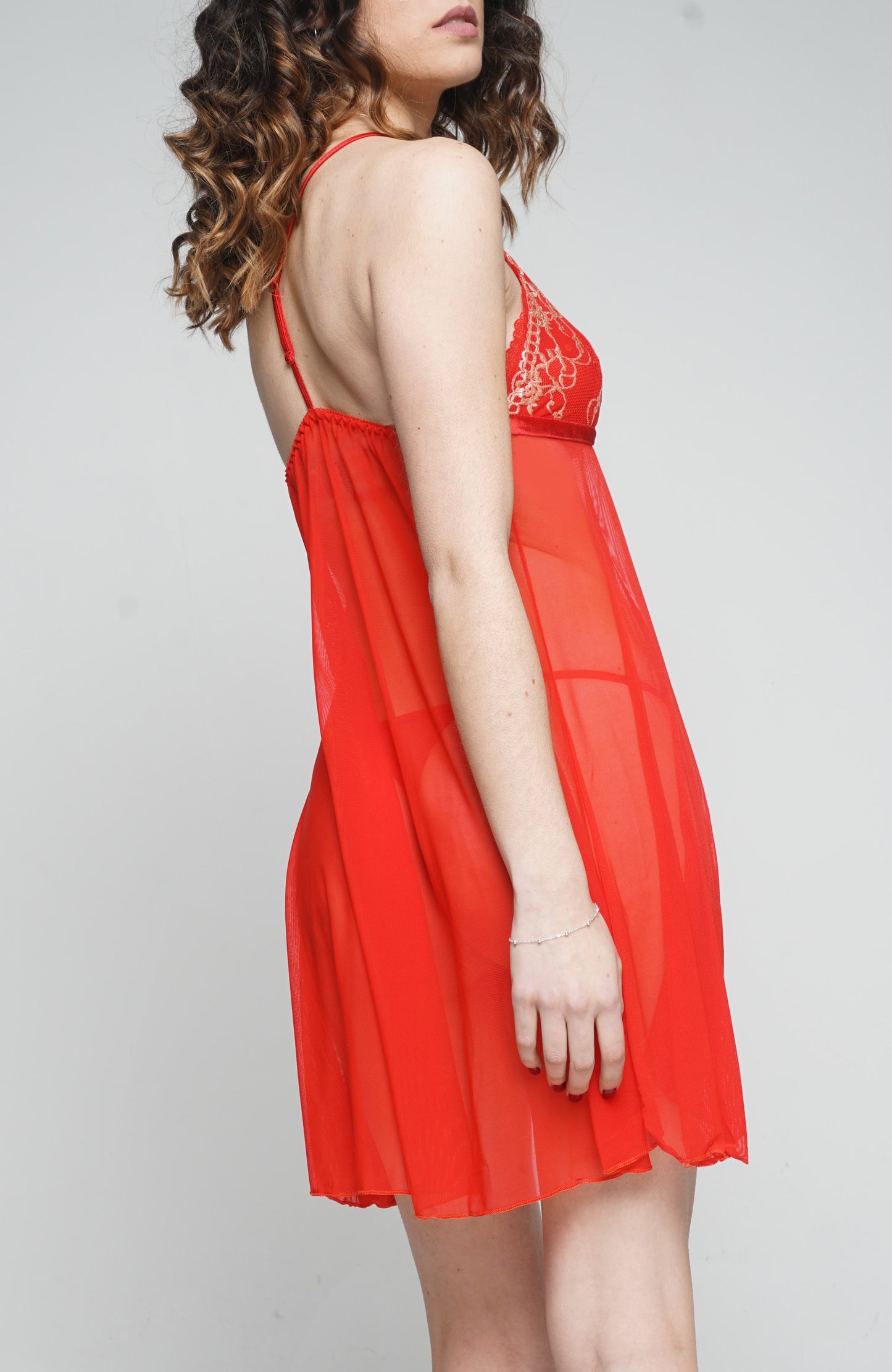Orla Red Babydoll Set